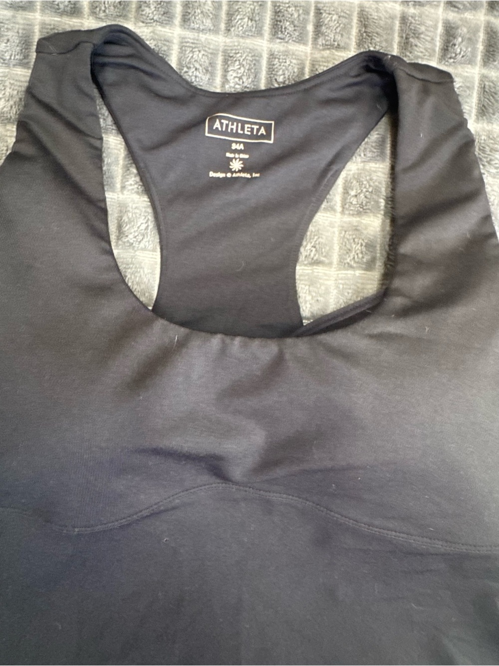 ❤️ 3/$25 Athleta 34A Black Racerback Tank Top Shirt Athletic Gym Wear Flaw (B7) - Picture 3 of 5